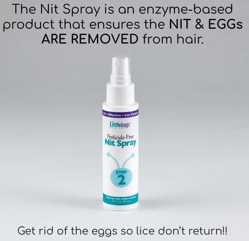 Lice Treatment 3-Step Easy Elimination Kit - Comb, Serum, Spray | Best Natural Head Lice & Nit Remover | Safe Removal For Kids, Mom, Family | Treat Head Lice Pesticide-Free