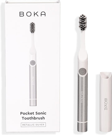 Boka Sonic Electric Toothbrush For Adults - 24000 Vpm W/Standard & Sensitive Modes - Waterproof & Up To 120 Battery Life W/Travel Cover & Wall/Mirror Mount - Automatic Smart Timer, Non-Slip Handle