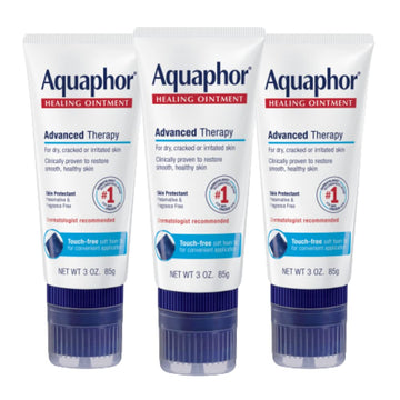 Aquaphor Healing Ointment Advanced Therapy Skin Protectant with Touch-Free Applicator, 3 Oz Tube, Pack of 3