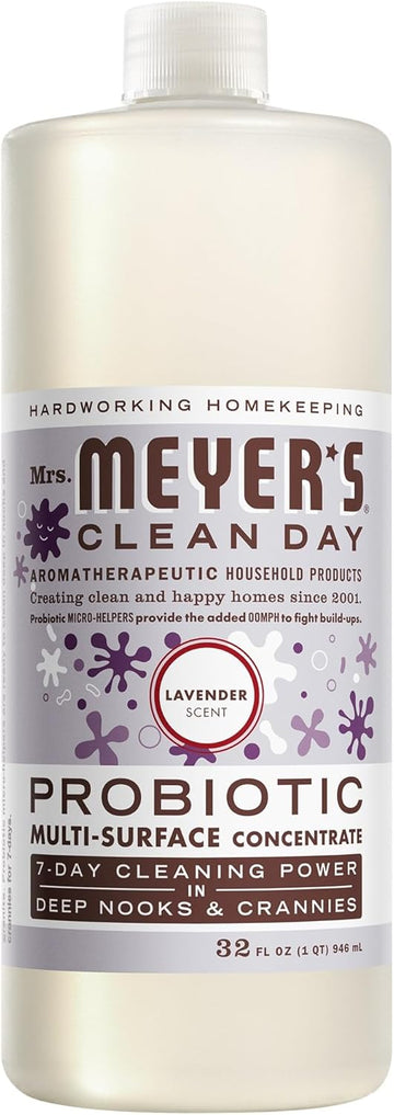 Mrs. Meyer'S Clean Day Probiotic Multi-Surface Concentrate Cleaner, Lavender, Cleans Crevices And Tough Stains, 32 Fl Oz