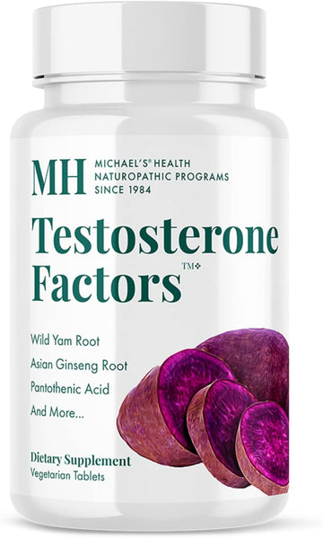 MICHAEL'S Health Naturopathic Programs Testosterone Factors - 60 Vegetarian Tablets - Nutrients to Support Testosterone Production - Kosher - 90 Servings