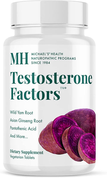 Michael'S Health Naturopathic Programs Testosterone Factors - 60 Vegetarian Tablets - Nutrients To Support Testosterone Production - Kosher - 90 Servings