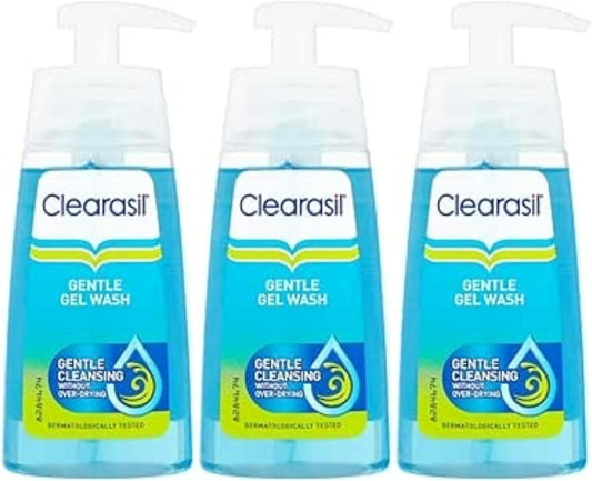 Clearasil Daily Clear Skin Perfecting Gel Wash Sensitive (Pack of 3 x 150 ml)
