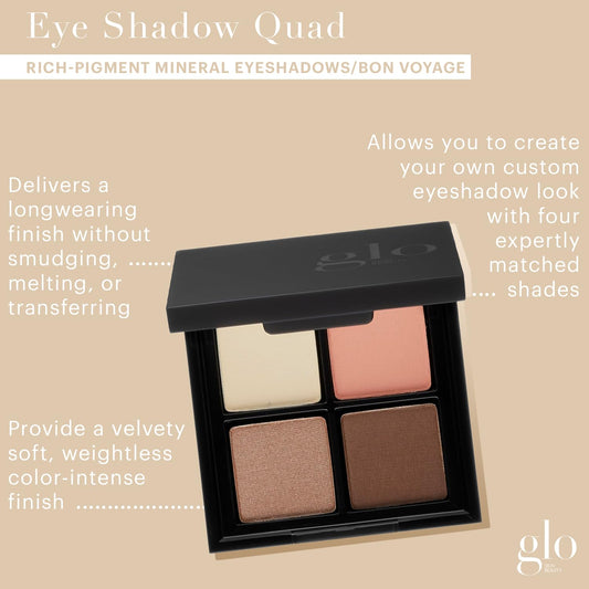 Glo Skin Beauty Eye Shadow Quad In Hey Sailor - Golden With Navy - Eyeshadow Palette Kit - 4 Colors In 5 Shade Options