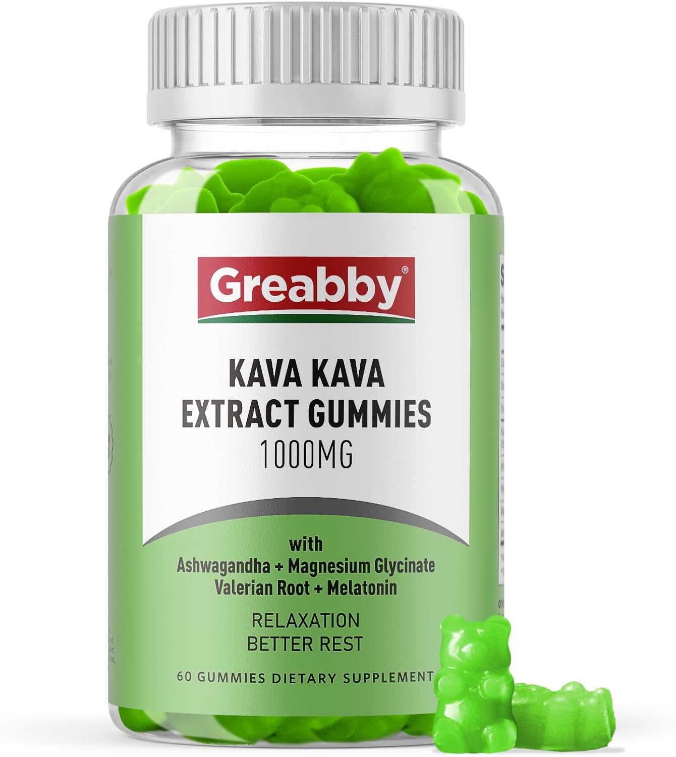 Kava Gummies 1000Mg Per Serving, Chewable Kava Supply, Natural Lemon Flavor, 60 Vegan Gummies, Stress Relief & Relaxation Supplement