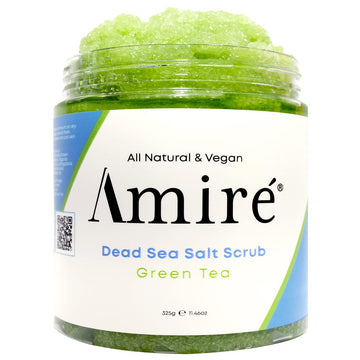 Green Tea Dead Sea Salt Body Scrub. All Natural Body Polish. Infused With Argan, Peppermint, And Sunflower Oil