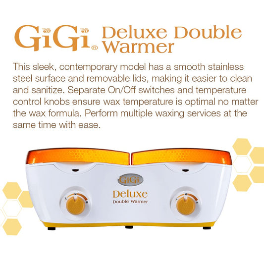 Gigi Deluxe Double Hair Removal Wax Warmer, 14 Oz