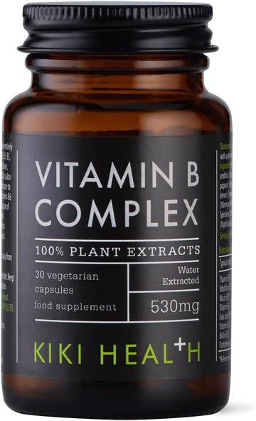 Kiki Health Plant-Based Vitamin B Complex Including B1, B2, B3, B5, B6, B7, B9, And B12 | Essential Vegan-Friendly B Vitamins For Optimal Health And Energy Support | 30 Vegi Capsules Water Extracted