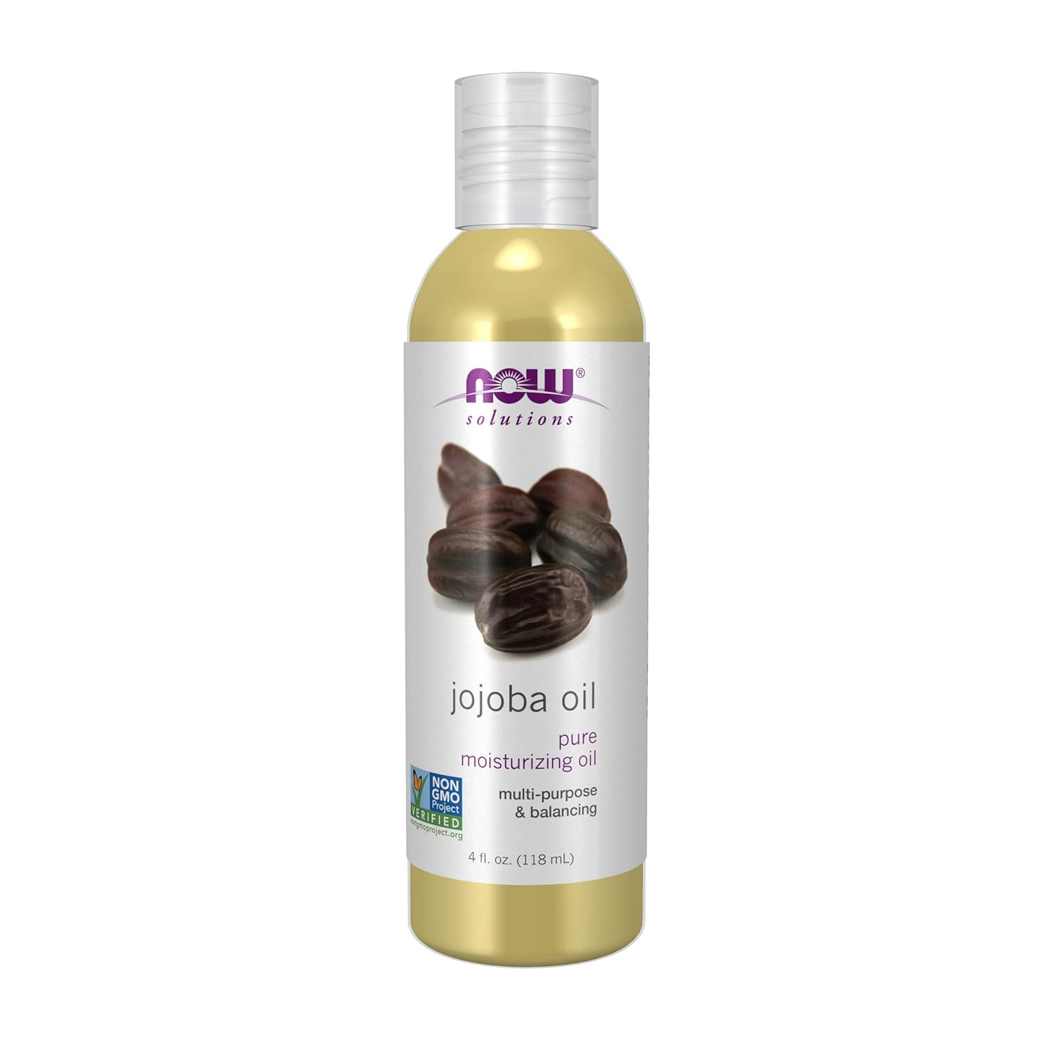 Now Foods Solutions, Jojoba Oil, 100% Pure Moisturizing, Multi-Purpose Oil For Face, Hair And Body, 4-Ounce
