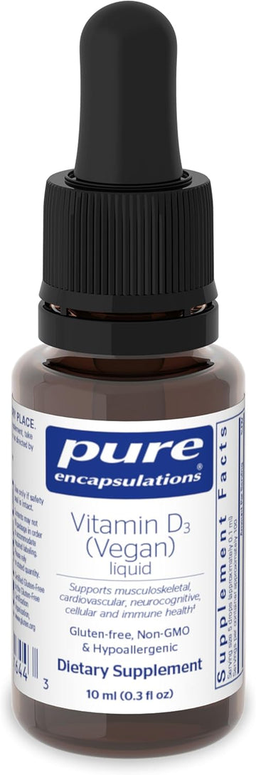 Pure Encapsulations Vitamin D3 (Vegan) Liquid | Hypoallergenic Support for Bone, Breast, Cardiovascular, Colon and Immune Health* | 0.3 fl. oz