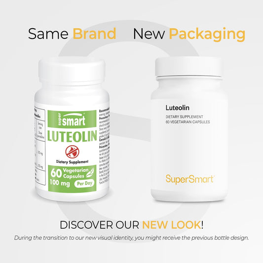 Supersmart - Luteolin 100Mg Per Day (80% Flavonoid) - Brain, Memory & Nervous System Support Supplement | Non-Gmo & Gluten Free - 60 Vegetarian Capsules