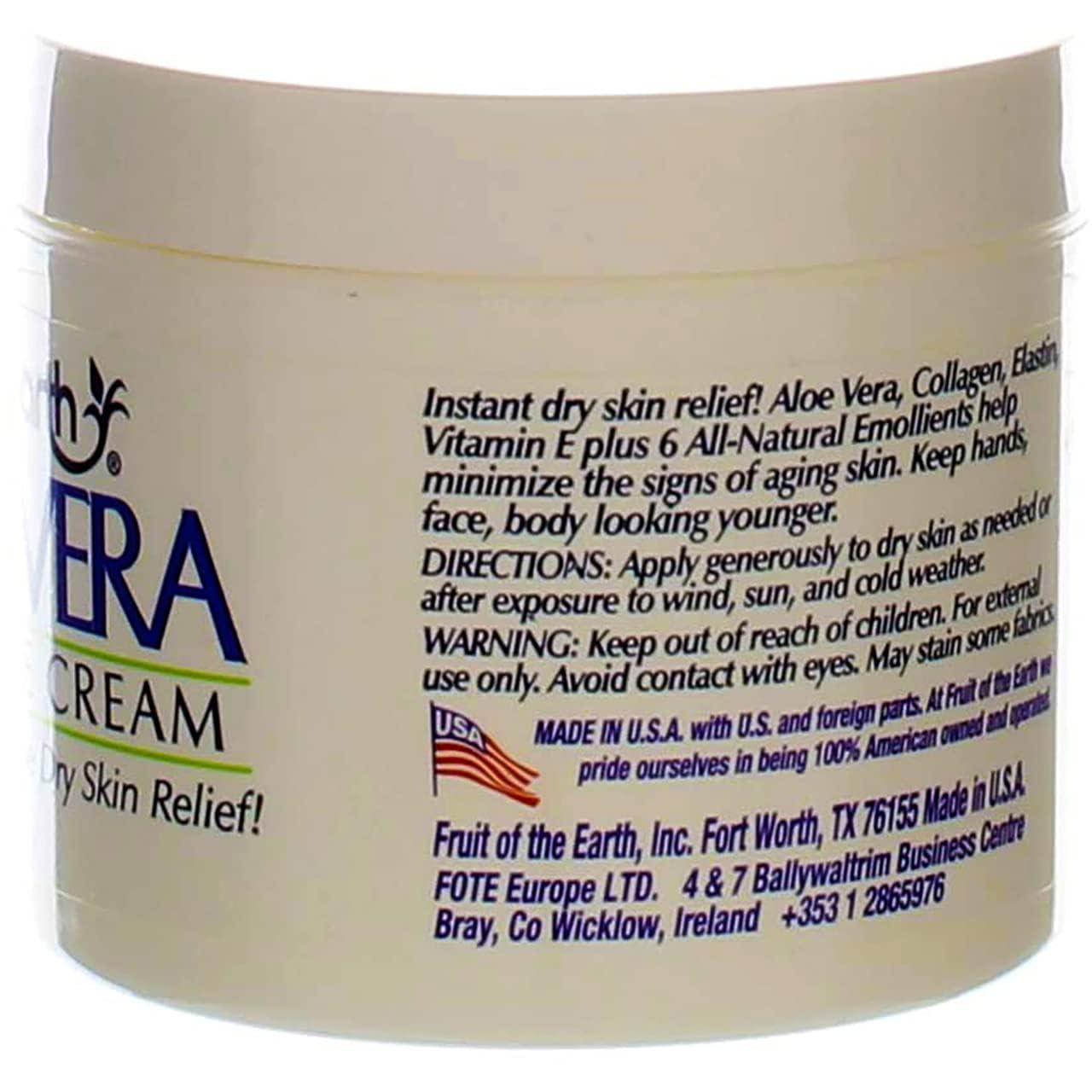 Fruit of The Earth Aloe Vera Skin Care Cream-4oz : Beauty & Personal Care