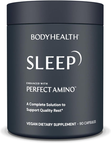 Bodyhealth Sleep, Sleep Aid And Supplement For Adults With 3 Mg Melatonin, Non-Habit Forming Pills Enhanced With Perfectamino - 90 Capsules