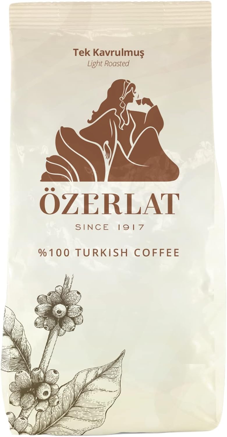 Ozerlat Real Turkish Coffee - Traditional Light Roasted 250G | Brazil Arabica Beans, Ground | Premium Artisan Coffee