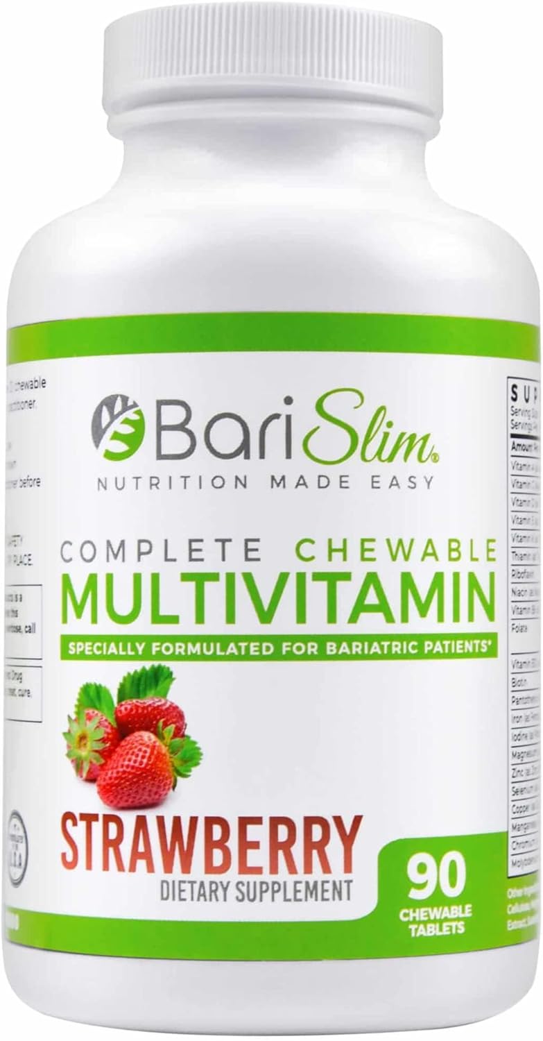 Chewable Bariatric Multivitamin - 45mg Iron - Tailored for Post Bariatric Surgery, Including Gastric Bypass & Gastric Sleeve - Support Your Recovery Journey | Strawberry Flavor