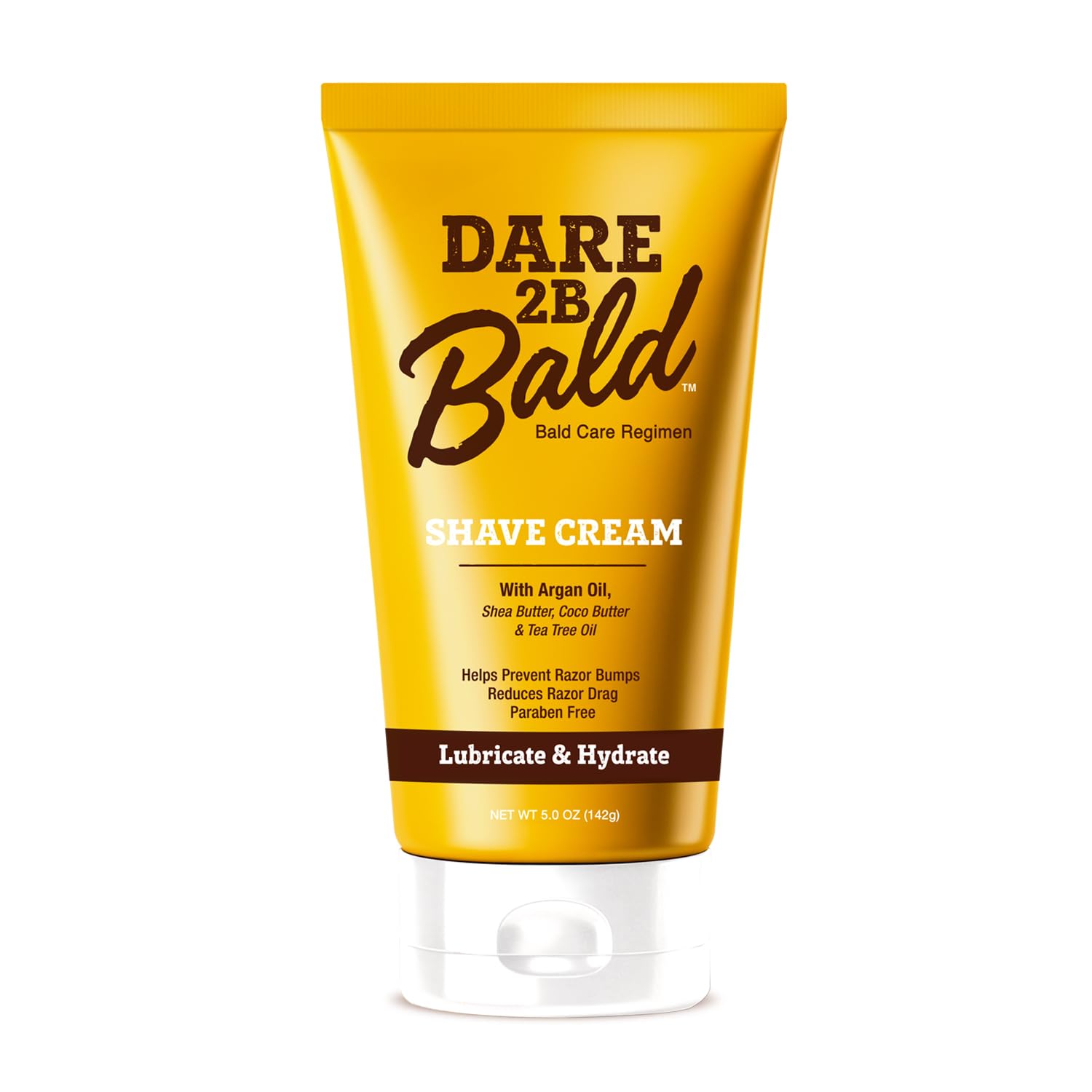 Dare 2B Bald Moisturizing Shave Cream With Argan Oil, Shea Butter, Cocoa Butter & Tea Tree Oil | Bald Head Shaving Cream | Rich Hydration For A Smooth Shave | Head Shaving Cream For Bald Men- 5.0 Oz