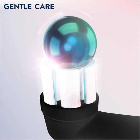 Oral-B Io Gentle Care Original Electric Toothbrush Head, The Softest Io Brush Head For Gentle Brushing & Plaque Removal, Pack Of 6 Toothbrush Heads, Suitable For Mailbox, Black