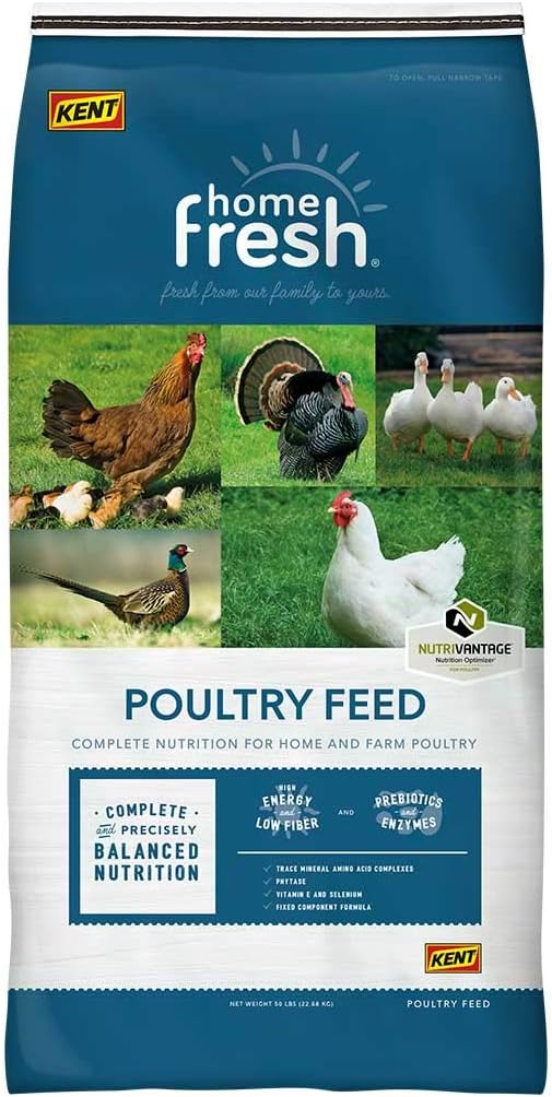 Replacement Chicken Feed | Complete Nutrition For Pullets, Ducks, Geese And Game Birds | High Energy And Protein, Grow And Show Chicken Food | 50 Lb Bag