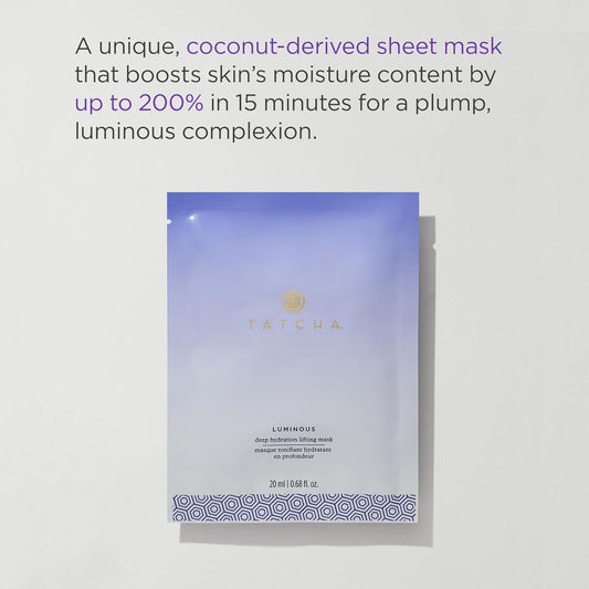 Tatcha Luminous Deep Hydration Lifting Mask | Single Use Mask For Luminous Skin | 20 Ml / 0.68 Oz