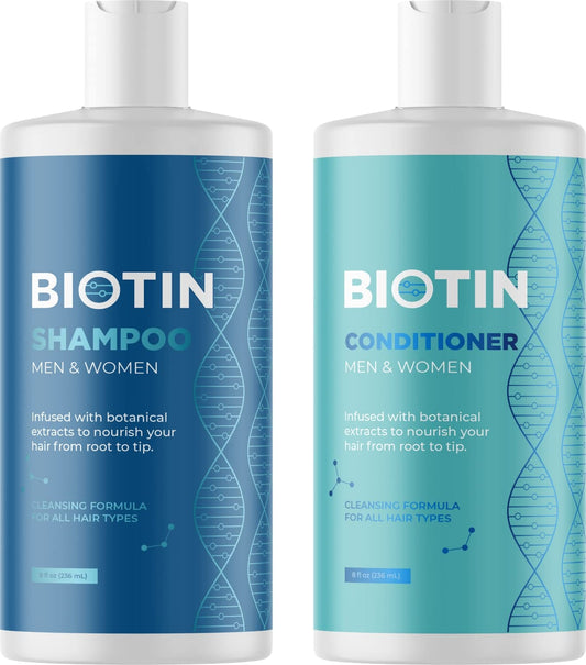 Shampoo Conditioner and Body Wash Set - Volumizing Biotin Shampoo and Conditioner and Hydrating Tea Tree Body Wash - Moisturizing Sulfate Free Shower Set Infused with Natural Oils for Men and Women