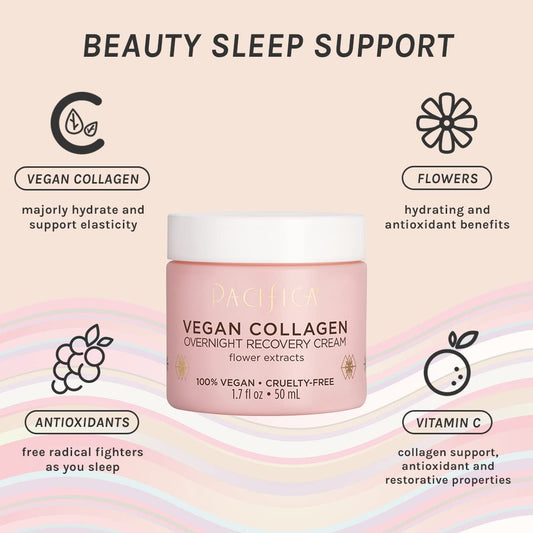 Pacifica Vegan Collagen Overnight Recovery Cream 1.7 Oz