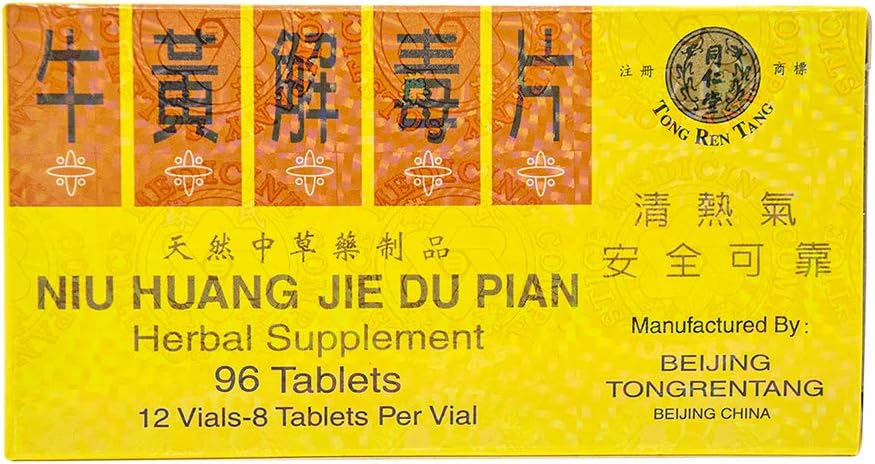 Solstice Medicine Company Niu Huang Jie Du Pian Herbal Supplement 96 Tablets (1 Box)