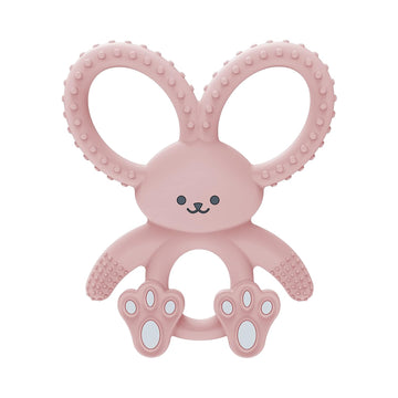 Dr. Brown'S Flexees Pink Bunny, Soft 100% Silicone Baby Teether, Bpa Free, 3M+