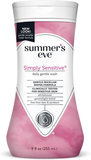 Summer’S Eve Simply Sensitive Daily Gentle Feminine Wash, Removes Odor, Ph Balanced, 9 Fl Oz