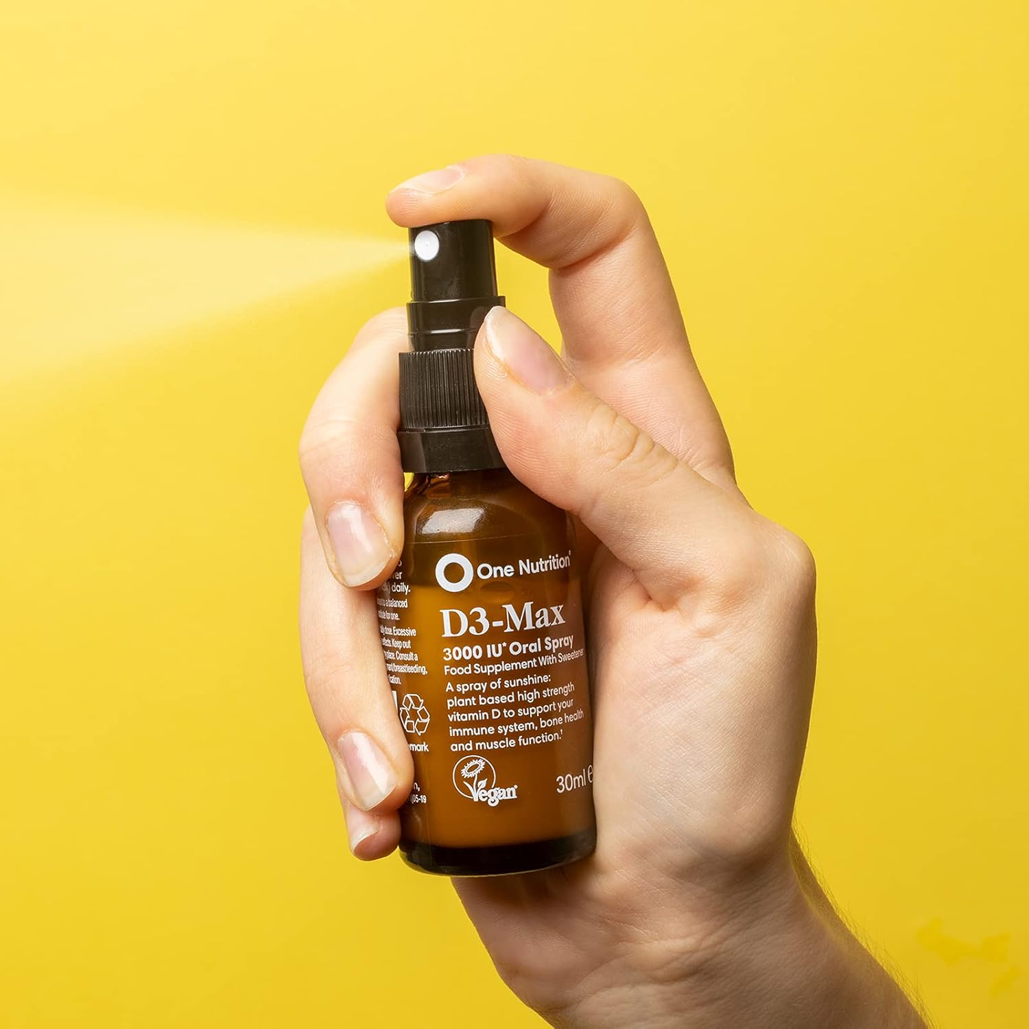 One Nutrition D3 Max - Vitamin D Supplements - Plant Based, Supports Bone Health and Immune System - Fast Absorption - Oral Spray - 500IU Per Spray - 180 Sprays : Amazon.co.uk: Health & Personal Care