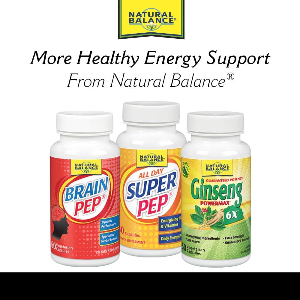 Natural Balance Extra Strength Guarana Supplement | Energy & Metabolism Formula with Korean Ginseng, Gotu Kola & Passion Flower | Vegan | 60 VegCaps : Health & Household