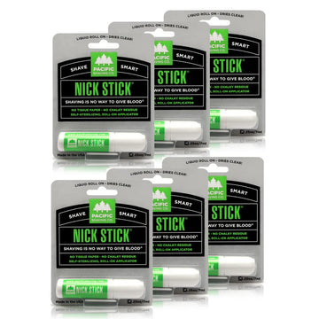 Pacific Shaving Company Nick Stick - A Shave Essential - Puts Nicks In Their Place - Liquid Roll-On Applicator, Dries Clear - With Vitamin E & Aloe Vera (0.25 Oz, 6 Pack)