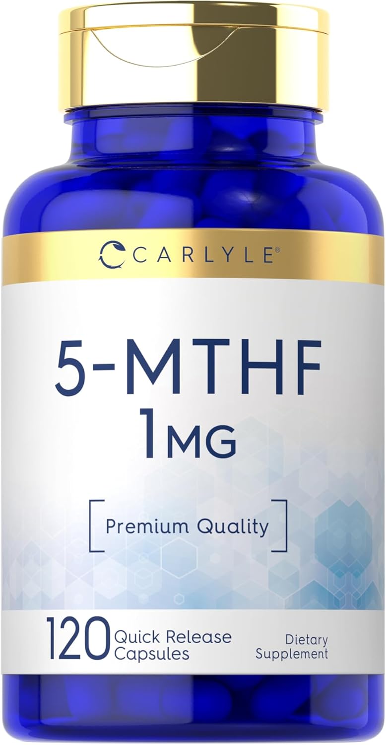 Carlyle 5-Mthf L Methylfolate 1Mg | 120 Capsules | Non-Gmo, Gluten Free | Premium Quality