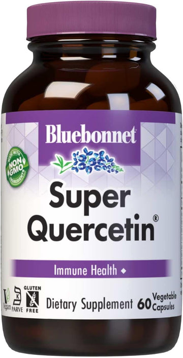 Bluebonnet Nutrition Super Quercetin Vegetable Capsules, Vitamin C Formula, Best For Seasonal & Immune Support, Non Gmo, Gluten Free, Soy Free, Milk Free, Kosher, 60 Vegetable Capsules
