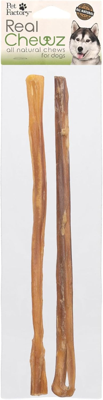 Pet Factory Real Chewz 12" Steer Sticks Dog Chew Treats, 100% All-Natural - 2 Count/1 Pack