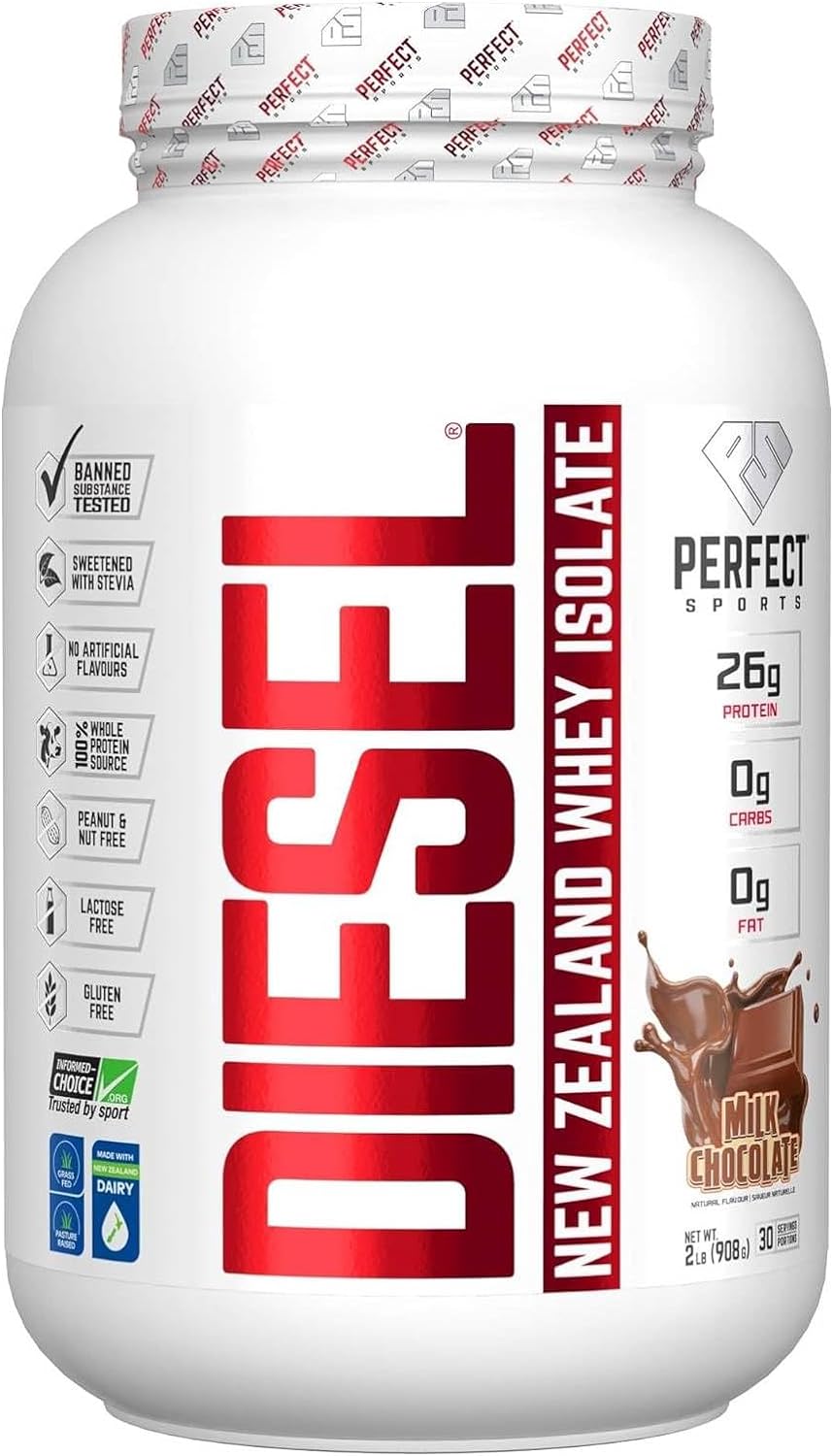 PERFECT SPORTS Diesel New Zealand Whey Isolate, 2 lbs, Milk Chocolate
