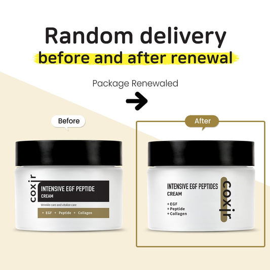 Coxir Intensive Egf Peptides Cream L Day&Night Firming Cream L Egf(Epidermal Growth Factor), Peptides, Niacinamide, Panthenol, Collagen L Korean Skincare [50Ml/1.69Fl.Oz]