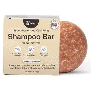 The Earthling Co. Shampoo Bar - Promote Hair Growth, Strengthen & Volumize All Hair Types - Paraben & Sulfate Free Formula With Natural, Vegan Ingredients For Dry Hair (Sweet Sandalwood, 3 Oz)