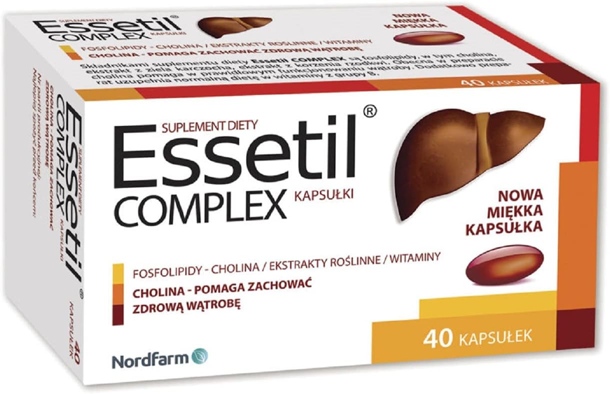 Essetil Complex - A Dietary Supplement (Essentiale Forte) 40 Capsules That Contributes To The Proper Functioning Of The Liver And It'S Regeneration