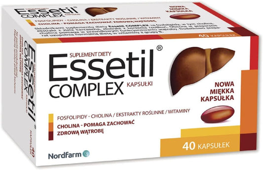 Essetil Complex - A Dietary Supplement (Essentiale Forte) 40 Capsules That Contributes To The Proper Functioning Of The Liver And It'S Regeneration