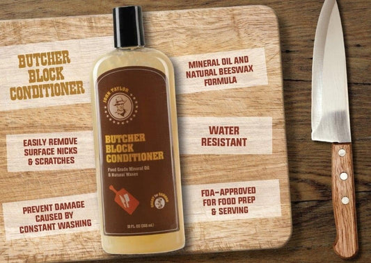 John Taylor Butcher Block Conditioner Food Grade Mineral Oil and Natural Waxes