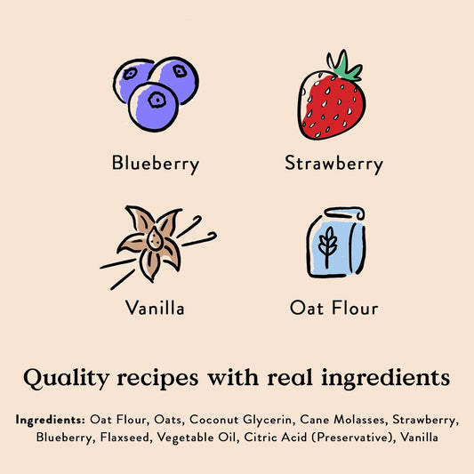 Bocce'S Bakery Berry Sorbet Treats For Dogs, Wheat-Free Everyday Dog Treats, Made With Real Ingredients, Baked In The Usa, All-Natural Soft & Chewy Cookies, Strawberry, Blueberry & Vanilla, 6 Oz