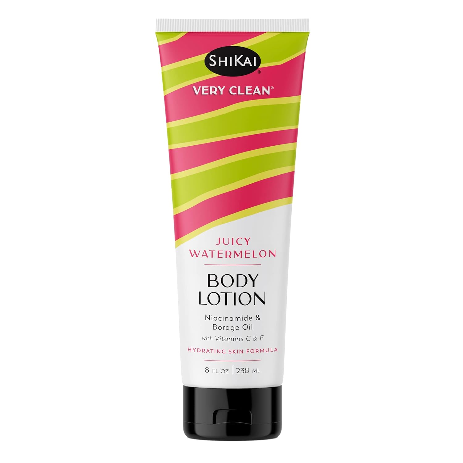 ShiKai Very Clean Body Lotion (Juicy Watermelon, 8 oz) | Hydrating Skin Moisturizer for Dry Skin | With Niacinamide, Borage Oil, and Vitamin C & E