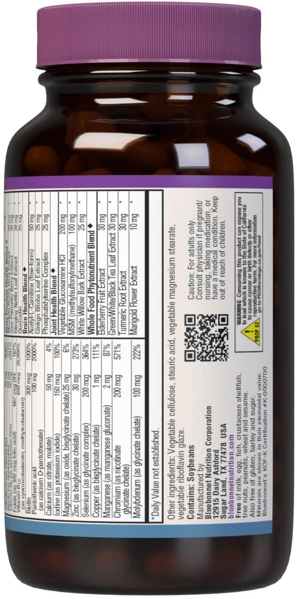 Bluebonnet Nutrition Age-Less Choice Whole Food-Based Multiple For Men 50+ Caplets, 90 Count