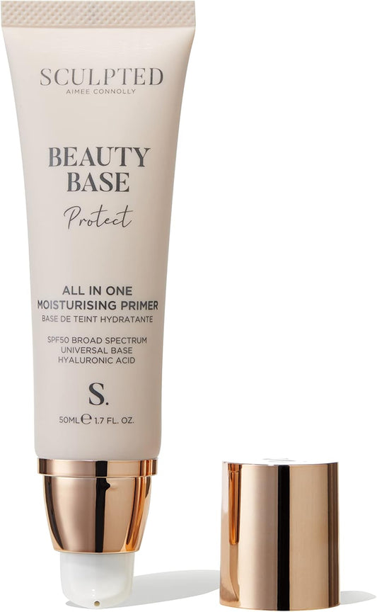 Beauty Base All-In-One Moisturising Primer From Sculpted By Aimee (Rose Golden) - 50Ml 3-In-1 Hydrating Primer With Spf 30 That Preps, Protects And Perfects Your Skin