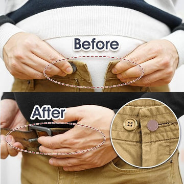 INFINIBYTE Adjustable Trouser Waistband Extensions – waist trouser extension, pregnancy, jeans buttons for men 2 Sizes for a Comfortable Fit (Pack of 12/2 Pairs)