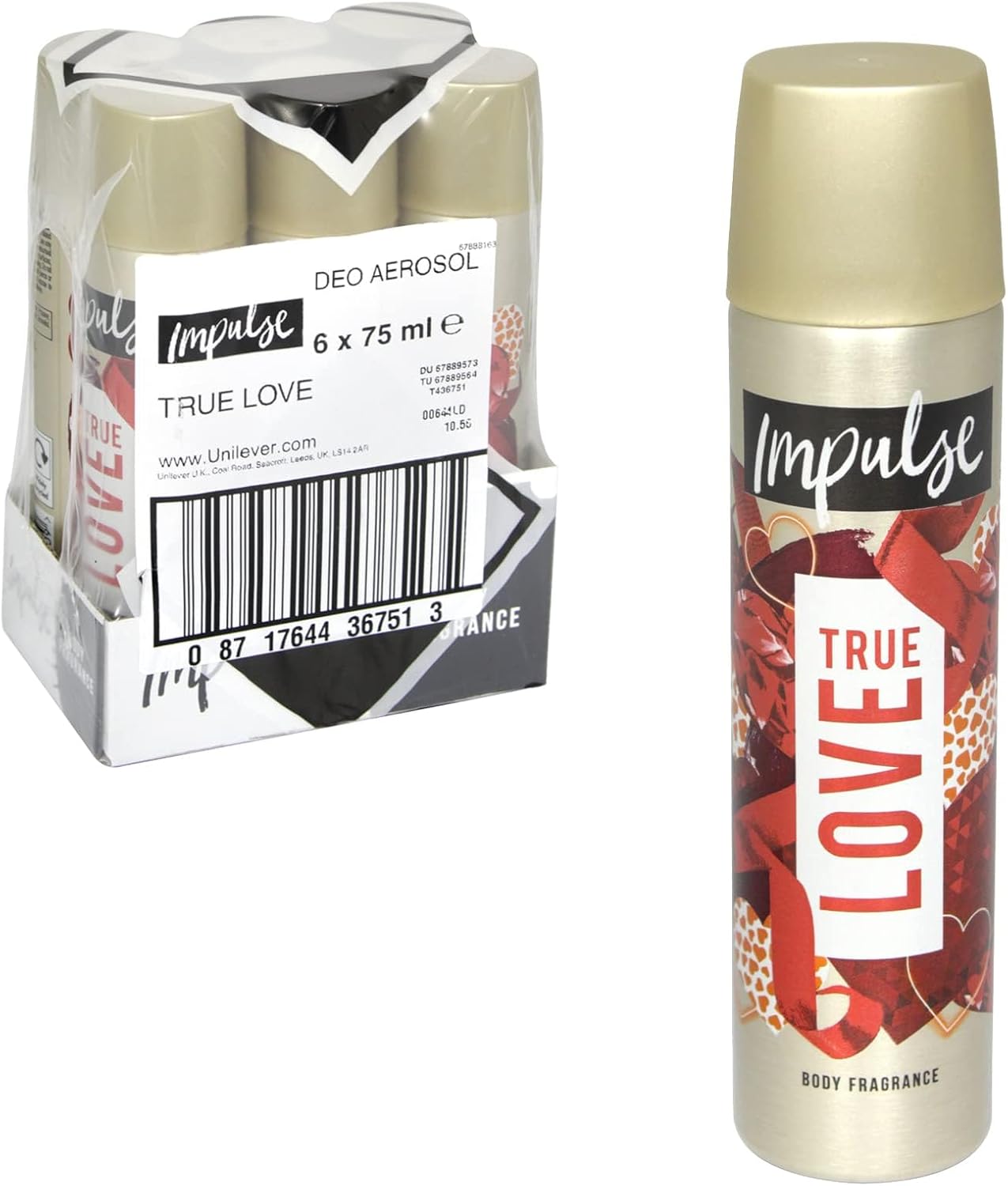 Impulse True Love Body Spray 75 Ml - Pack Of 6