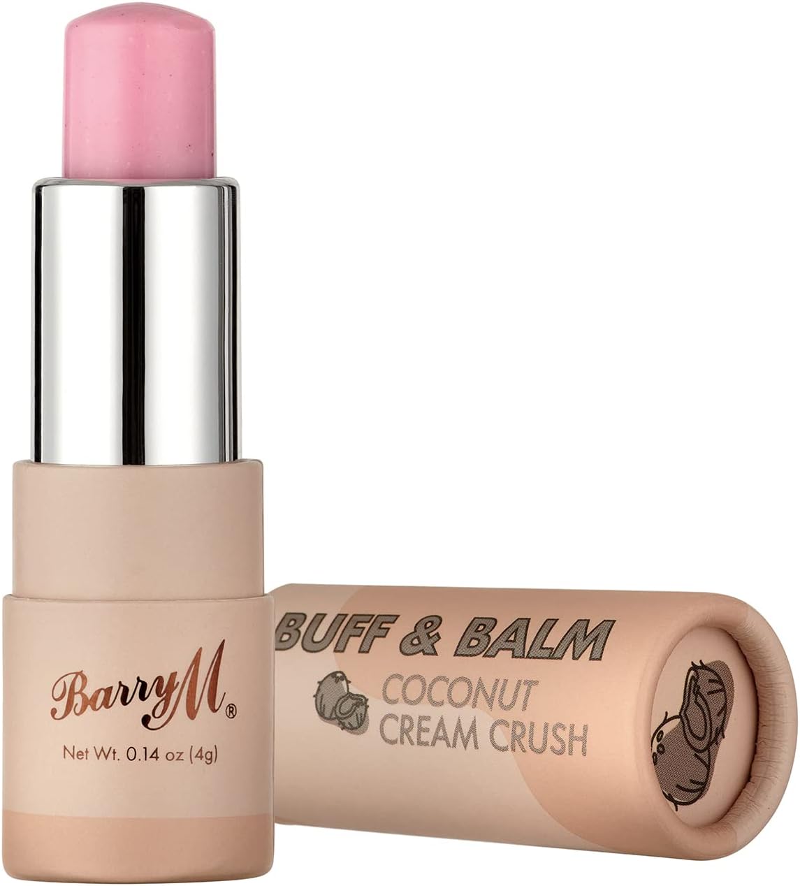 Barry M Cosme Buff And Balm Lip Tint, With Scrub To Balm Formula In Pink Coconut Cream Crush