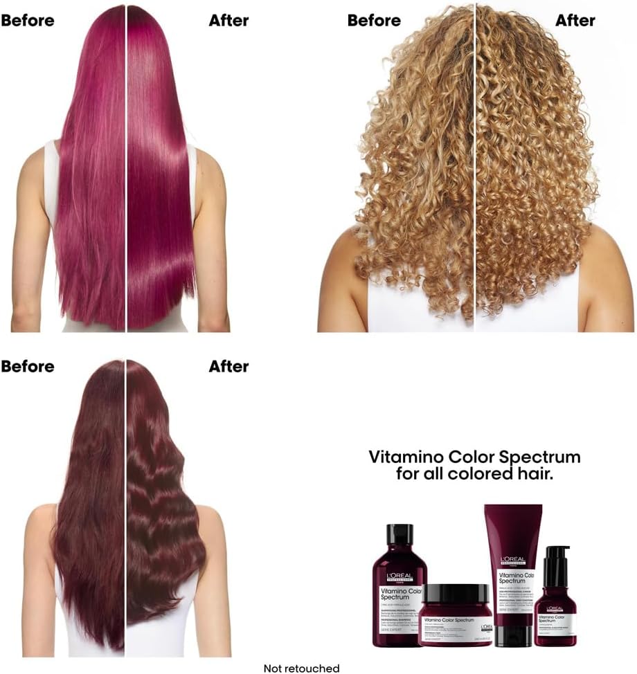 L'Oréal Professionnel Vitamino Color Spectrum Sulphate Free Shampoo, For Coloured Hair, With Ferulic Acid + Citric Acid, Shine, Lock in Day 1 Colour Vibrancy for 100 Days, 500ml : Amazon.co.uk