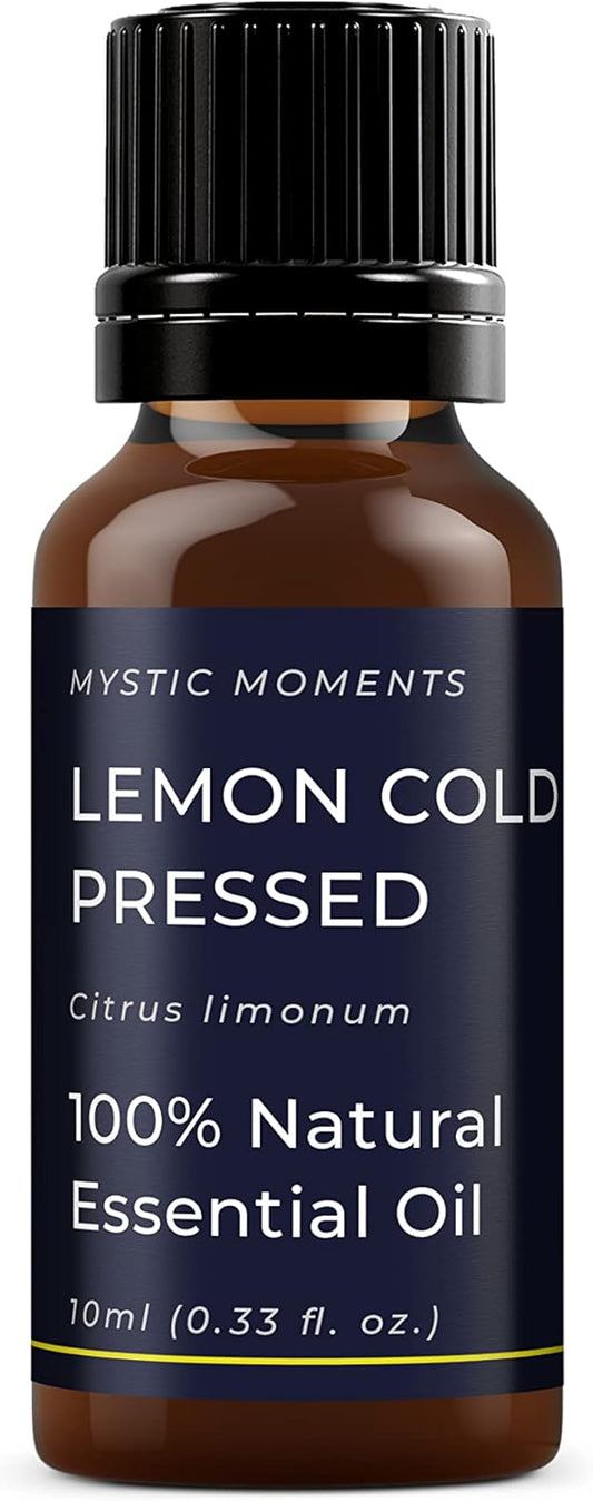 Mystic Moments | Lemon Cold Pressed Essential Oil 10ml - Natural oil for Diffusers, Aromatherapy & Massage Blends Vegan GMO Free