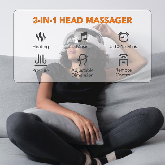 Breo iDream3 Rechargeable Head Massager with Scalp Massage & Remote Co